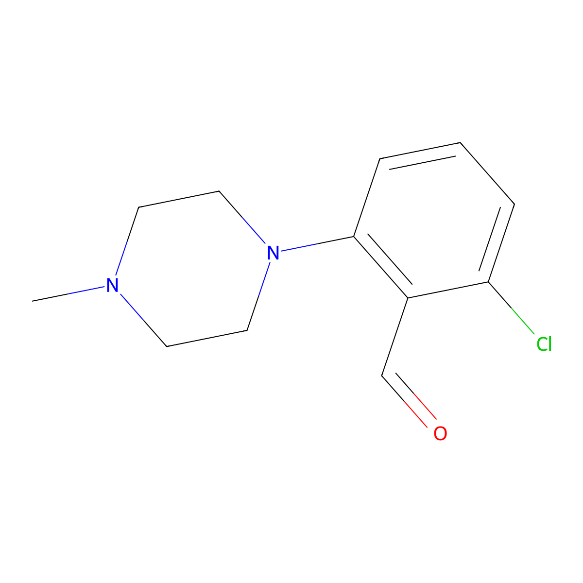 2-Chloro-6-(4-methylpiperazin-1-yl)benzaldehyde molecular structure, CAS 1021017-88-8