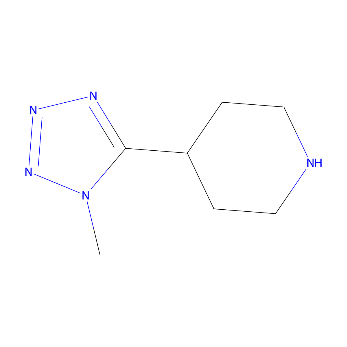4-(1-methyl-1H-tetrazol-5-yl)-piperidine molecular structure, CAS 1021018-03-0