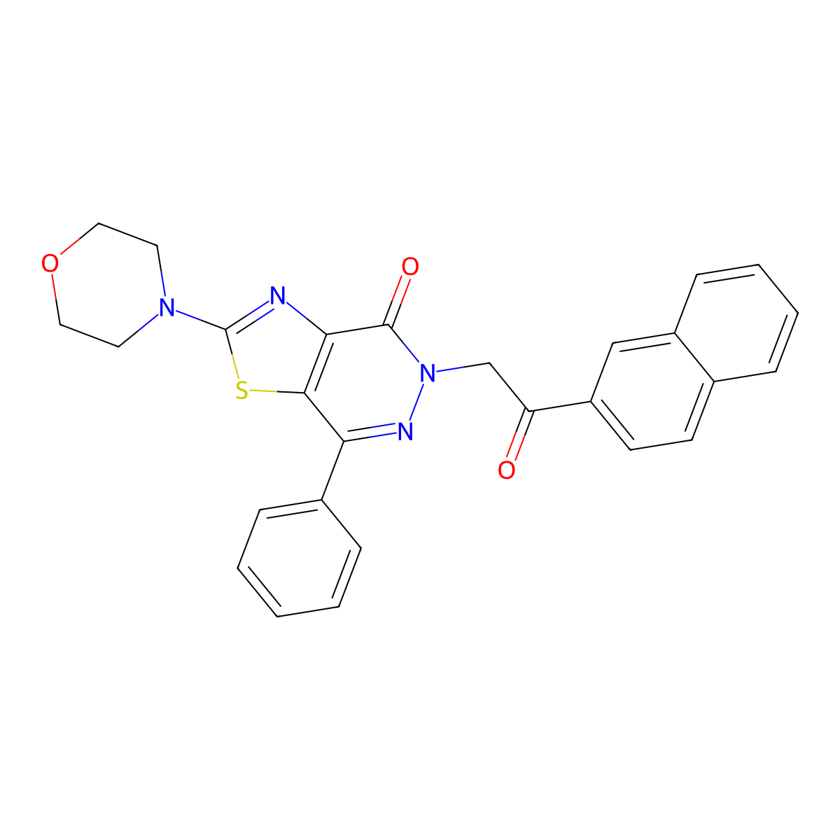 2-morpholino-5-(2-(naphthalen-2-yl)-2-oxoethyl)-7-phenylthiazolo[4,5-d]pyridazin-4(5H)-one molecular structure, CAS 1021020-21-2