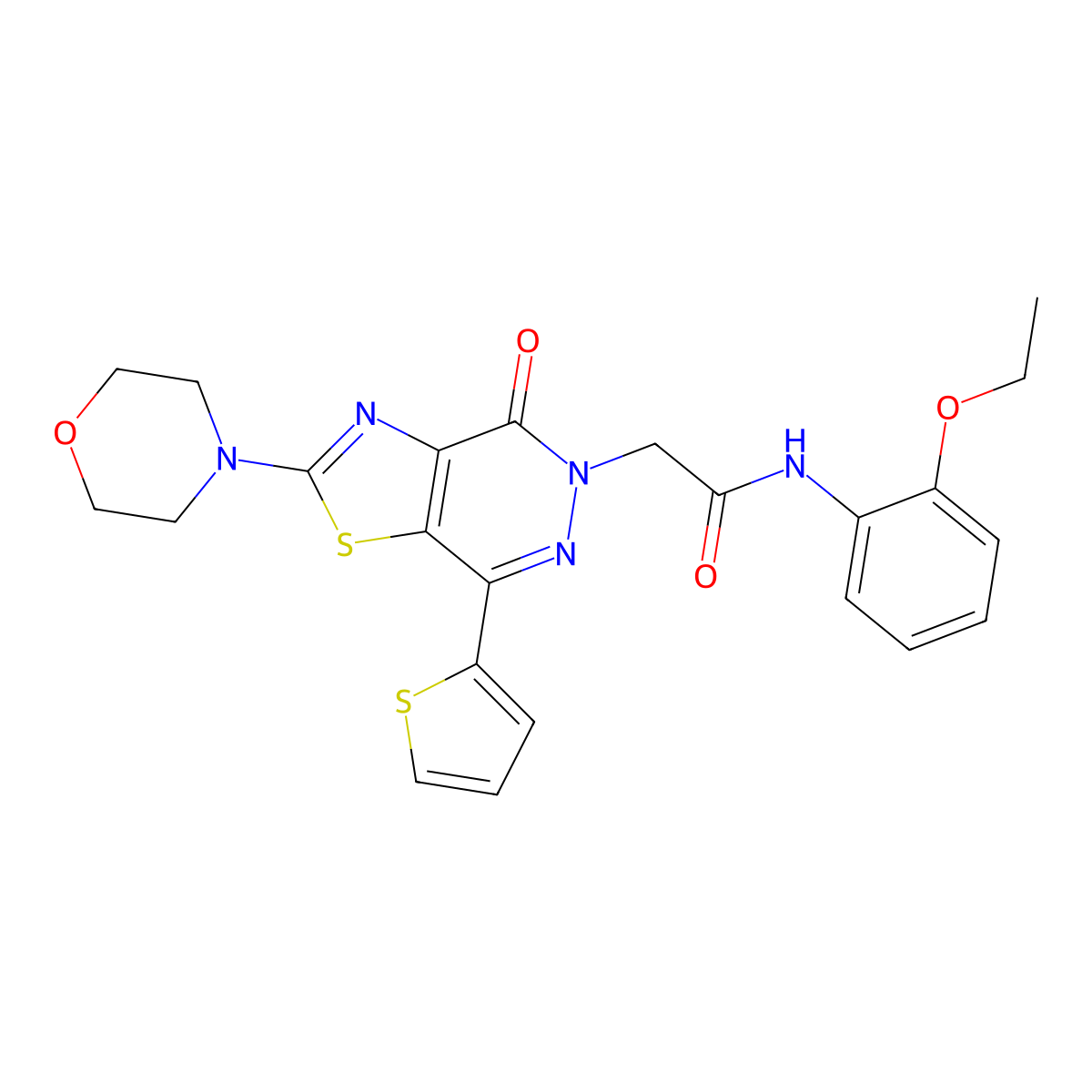 N-(2-ethoxyphenyl)-2-(2-morpholino-4-oxo-7-(thiophen-2-yl)thiazolo[4,5-d]pyridazin-5(4H)-yl)acetamide molecular structure, CAS 1021020-24-5