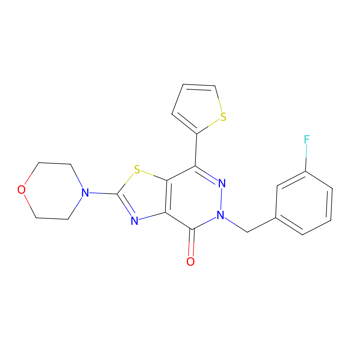 5-(3-fluorobenzyl)-2-morpholino-7-(thiophen-2-yl)thiazolo[4,5-d]pyridazin-4(5H)-one molecular structure, CAS 1021020-26-7