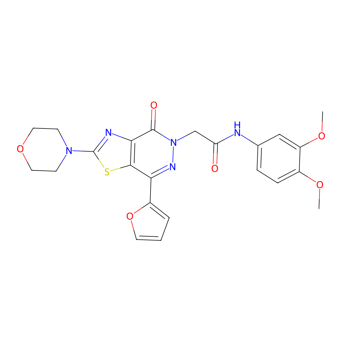 N-(3,4-dimethoxyphenyl)-2-(7-(furan-2-yl)-2-morpholino-4-oxothiazolo[4,5-d]pyridazin-5(4H)-yl)acetamide molecular structure, CAS 1021020-35-8