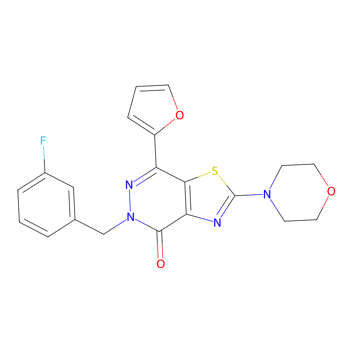 5-(3-fluorobenzyl)-7-(furan-2-yl)-2-morpholinothiazolo[4,5-d]pyridazin-4(5H)-one molecular structure, CAS 1021020-36-9