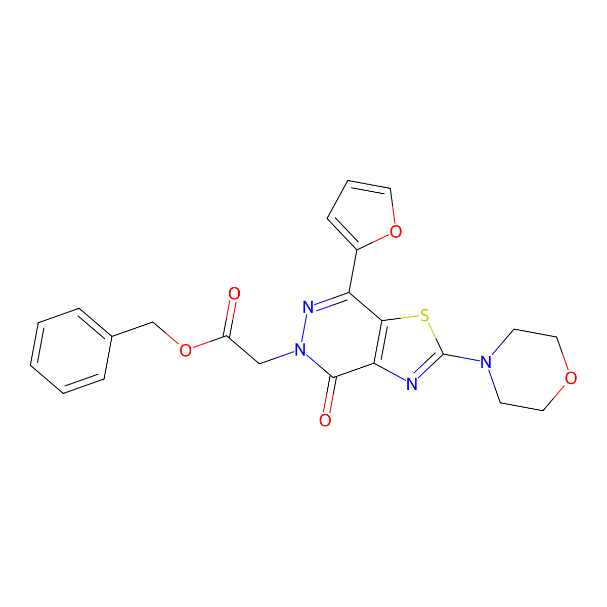 benzyl 2-(7-(furan-2-yl)-2-morpholino-4-oxothiazolo[4,5-d]pyridazin-5(4H)-yl)acetate molecular structure, CAS 1021020-37-0