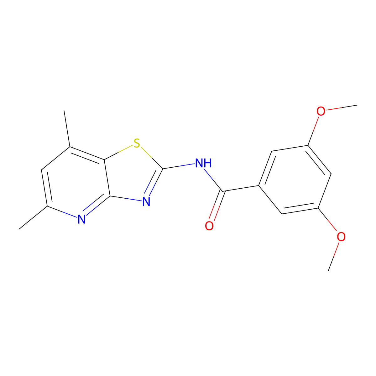 N-(5,7-dimethylthiazolo[4,5-b]pyridin-2-yl)-3,5-dimethoxybenzamide molecular structure, CAS 1021020-42-7