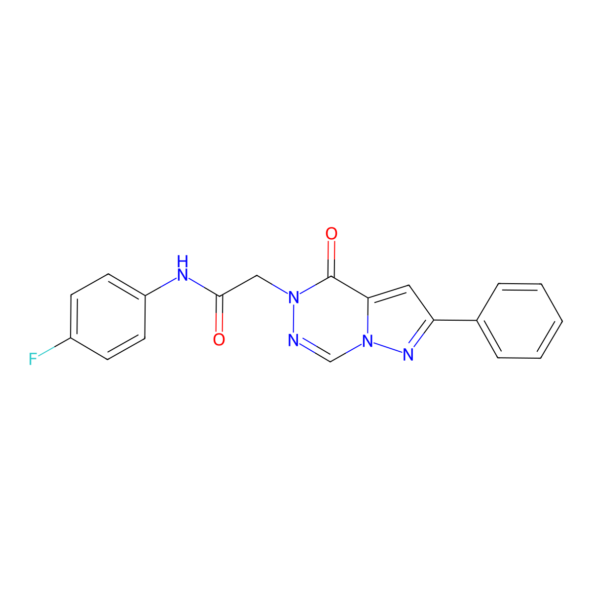 N-(4-fluorophenyl)-2-(oxo-8-phenylpyrazolo[1,5-d][1,2,4]triazin-1-yl)acetamide molecular structure, CAS 1021020-46-1