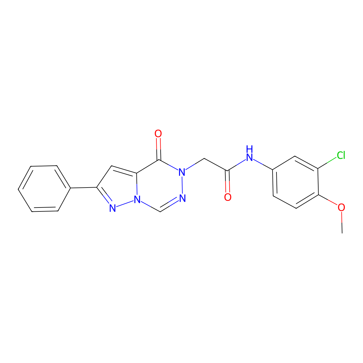 N-(3-chloro-4-methoxyphenyl)-2-(4-oxo-2-phenylpyrazolo[1,5-d][1,2,4]triazin-5(4H)-yl)acetamide molecular structure, CAS 1021020-48-3