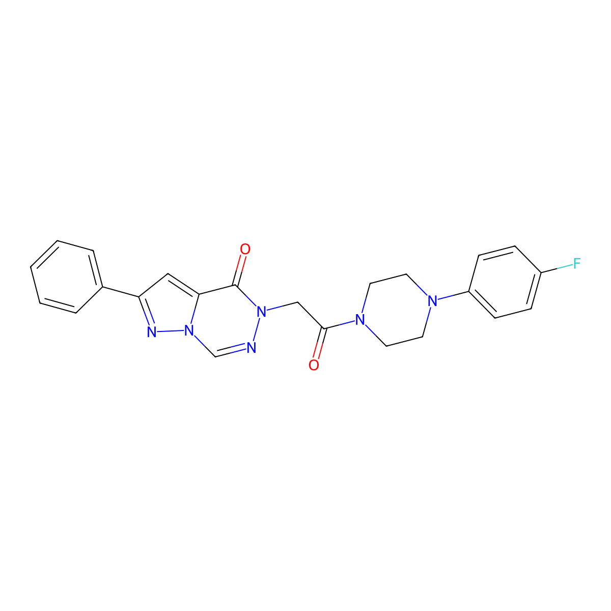 5-{2-[4-(4-fluorophenyl)piperazin-1-yl]-2-oxoethyl}-2-phenylpyrazolo[1,5-d][1,2,4]triazin-4(5H)-one molecular structure, CAS 1021020-51-8