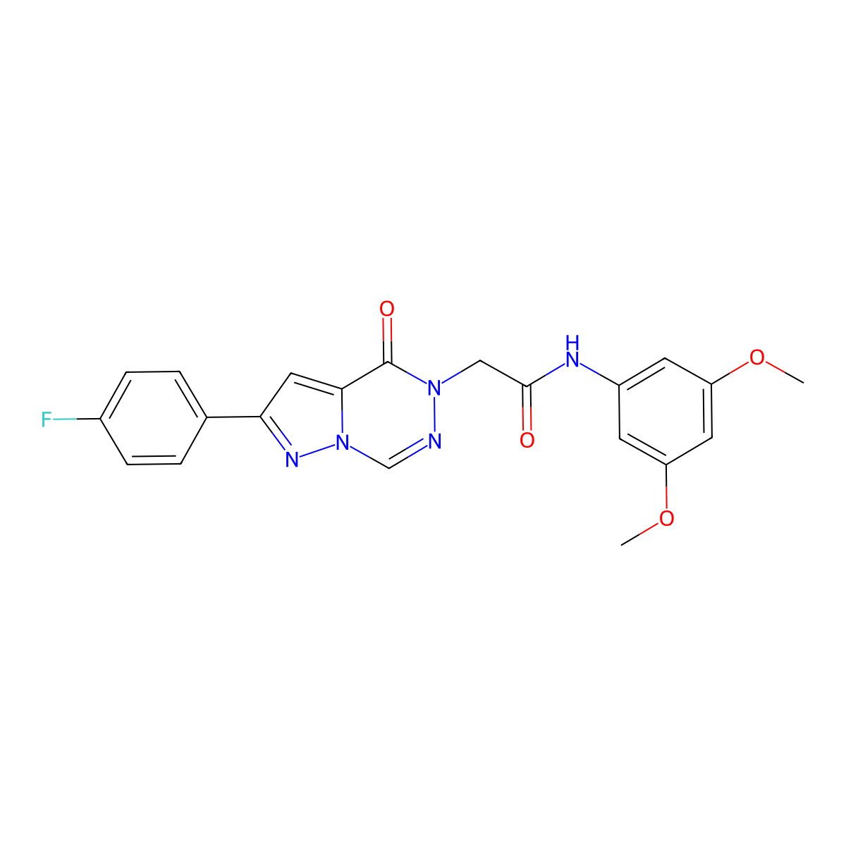 N-(3,5-dimethoxyphenyl)-2-[2-(4-fluorophenyl)-4-oxopyrazolo[1,5-d][1,2,4]triazin-5(4H)-yl]acetamide molecular structure, CAS 1021020-55-2