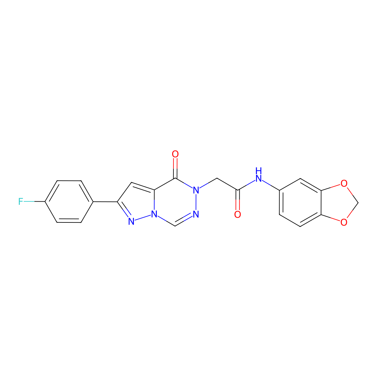 N-(1,3-benzodioxol-5-yl)-2-[2-(4-fluorophenyl)-4-oxopyrazolo[1,5-d][1,2,4]triazin-5(4H)-yl]acetamide molecular structure, CAS 1021020-56-3