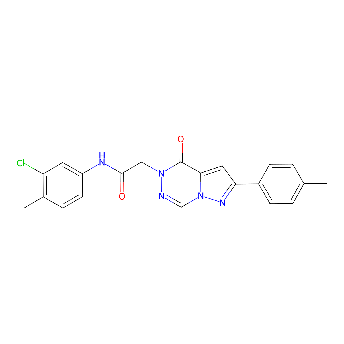 N-(3-chloro-4-methylphenyl)-2-(oxo-8-(p-tolyl)pyrazolo[1,5-d][1,2,4]triazin-1-yl)acetamide molecular structure, CAS 1021020-57-4