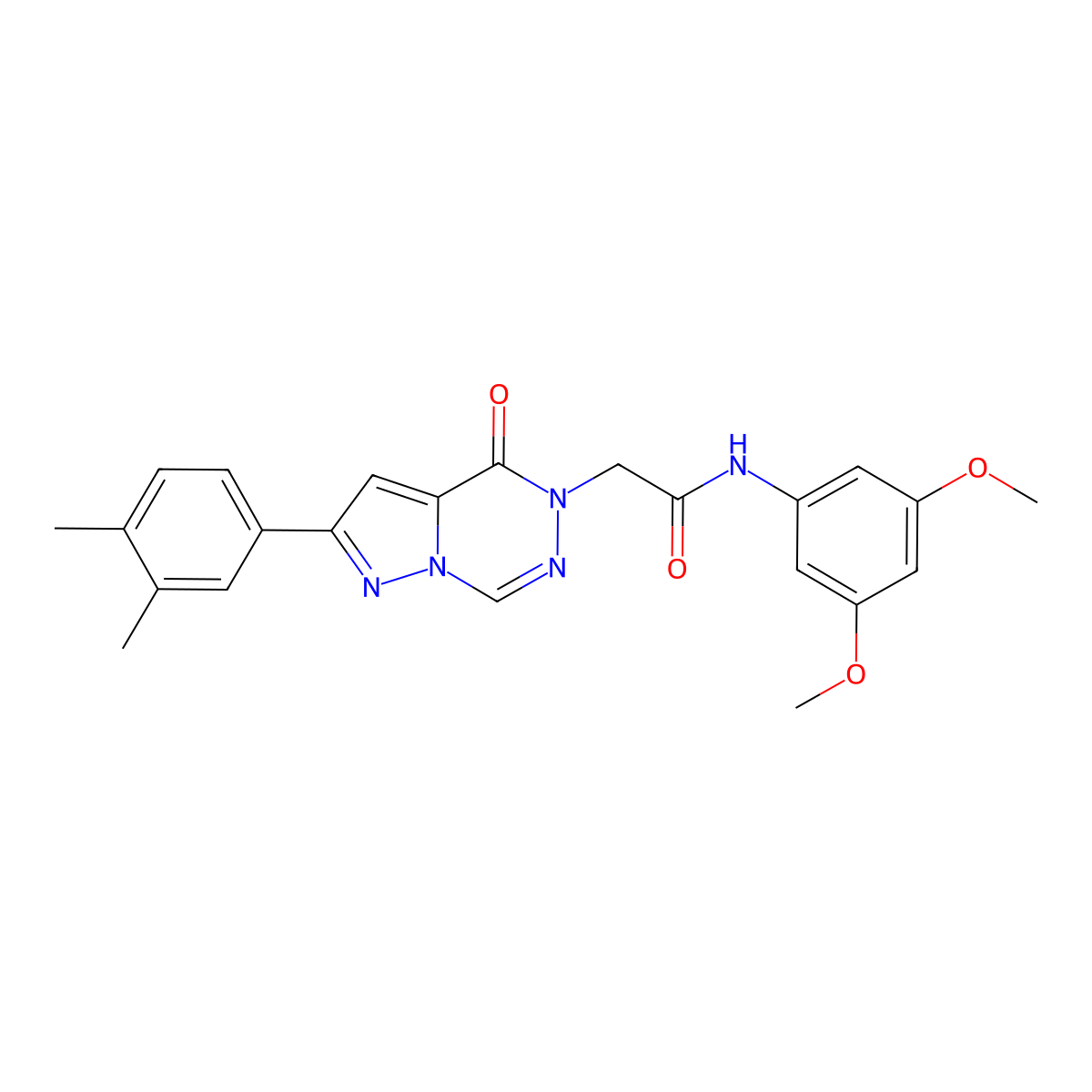 N-(3,5-dimethoxyphenyl)-2-[2-(3,4-dimethylphenyl)-4-oxopyrazolo[1,5-d][1,2,4]triazin-5(4H)-yl]acetamide molecular structure, CAS 1021020-63-2