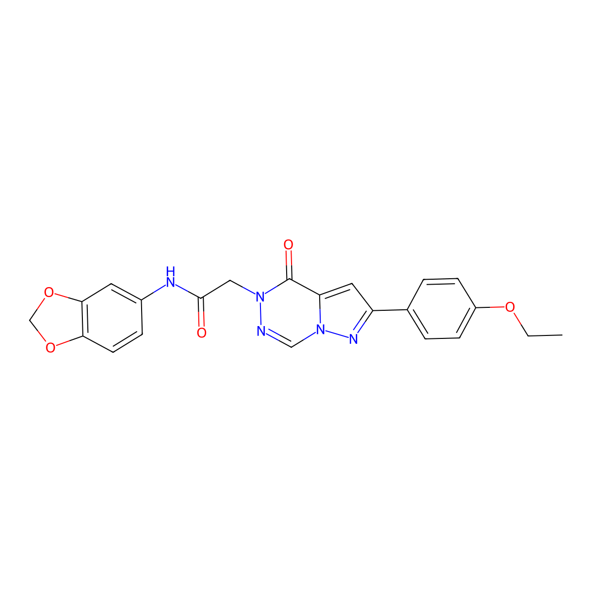 N-(1,3-benzodioxol-5-yl)-2-[2-(4-ethoxyphenyl)-4-oxopyrazolo[1,5-d][1,2,4]triazin-5(4H)-yl]acetamide molecular structure, CAS 1021020-71-2