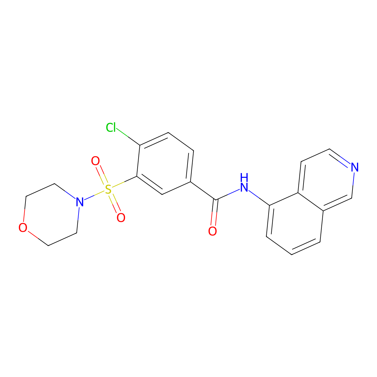 4-chloro-N-(isoquinolin-5-yl)-3-(morpholine-4-sulfonyl)benzamide molecular structure, CAS 1021021-18-0