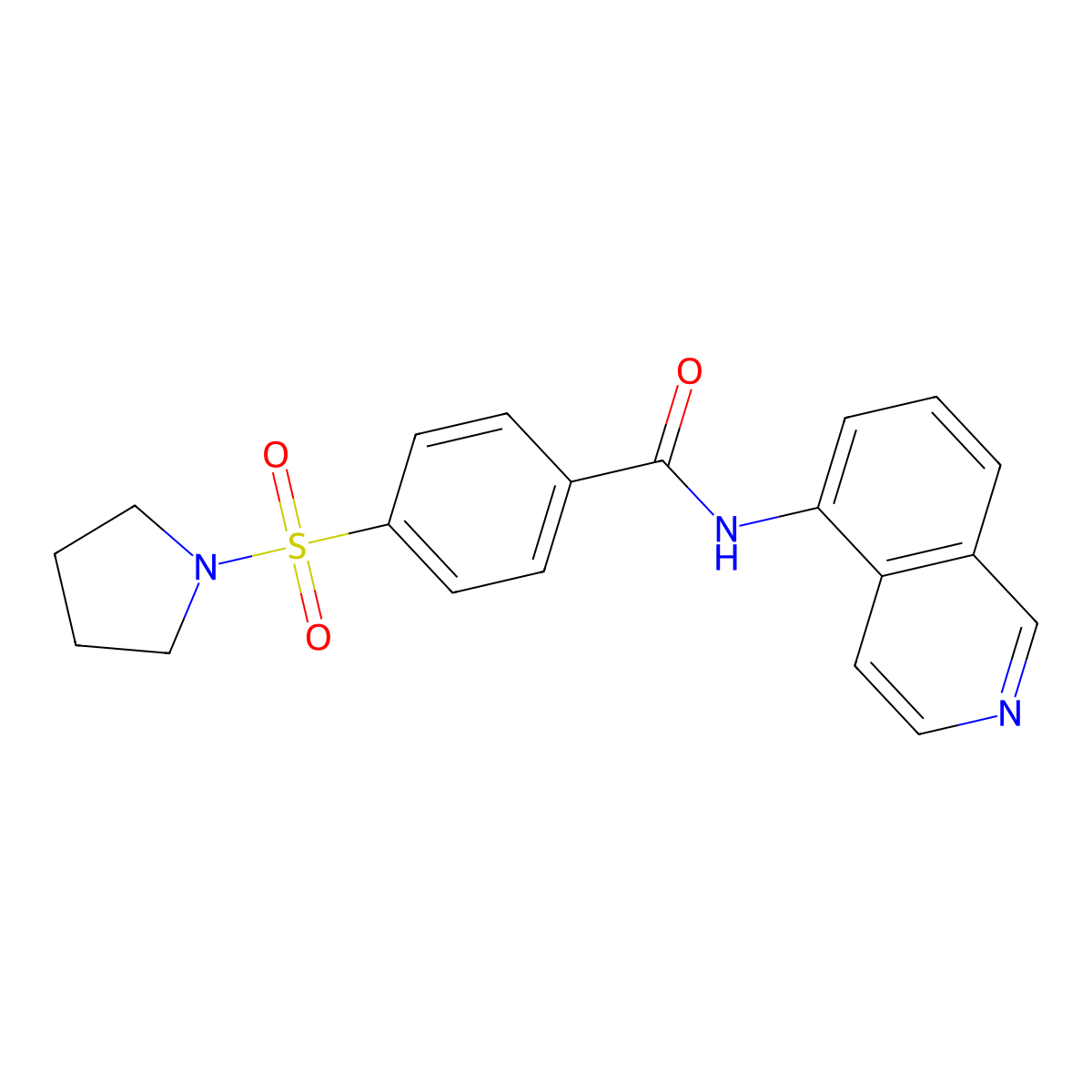 N-(isoquinolin-5-yl)-4-(pyrrolidin-1-ylsulfonyl)benzamide molecular structure, CAS 1021021-26-0