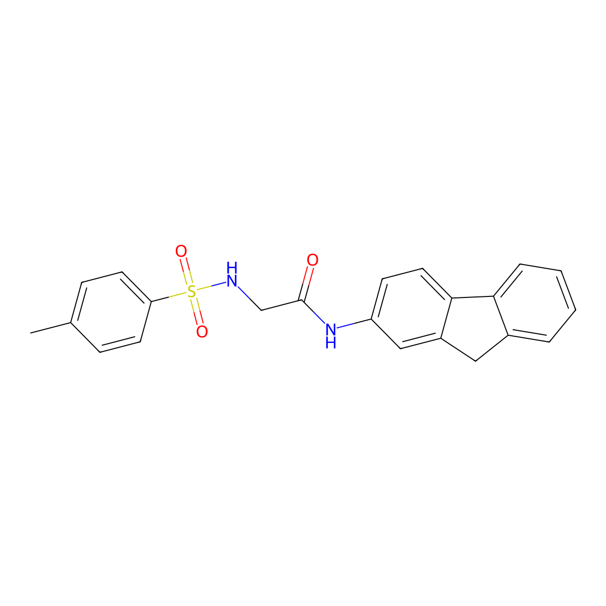 N-(9H-fluoren-2-yl)-2-(4-methylbenzenesulfonamido)acetamide molecular structure, CAS 1021021-45-3