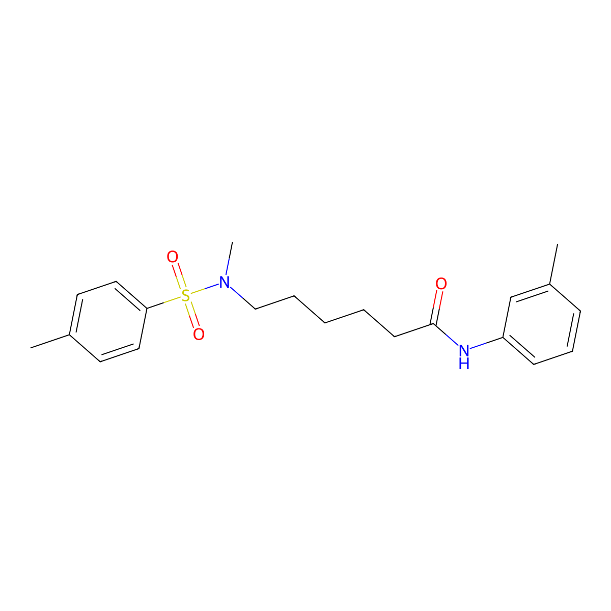 6-(N,4-dimethylphenylsulfonamido)-N-(m-tolyl)hexanamide molecular structure, CAS 1021021-48-6