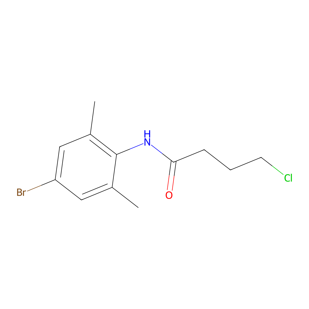 N-(4-bromo-2,6-dimethylphenyl)-4-chlorobutanamide molecular structure, CAS 1021021-78-2