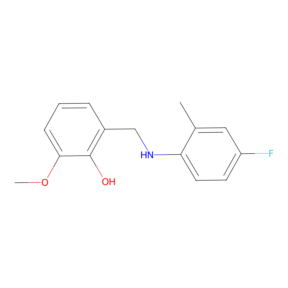 2-{[(4-Fluoro-2-methylphenyl)amino]methyl}-6-methoxyphenol molecular structure, CAS 1021022-33-2