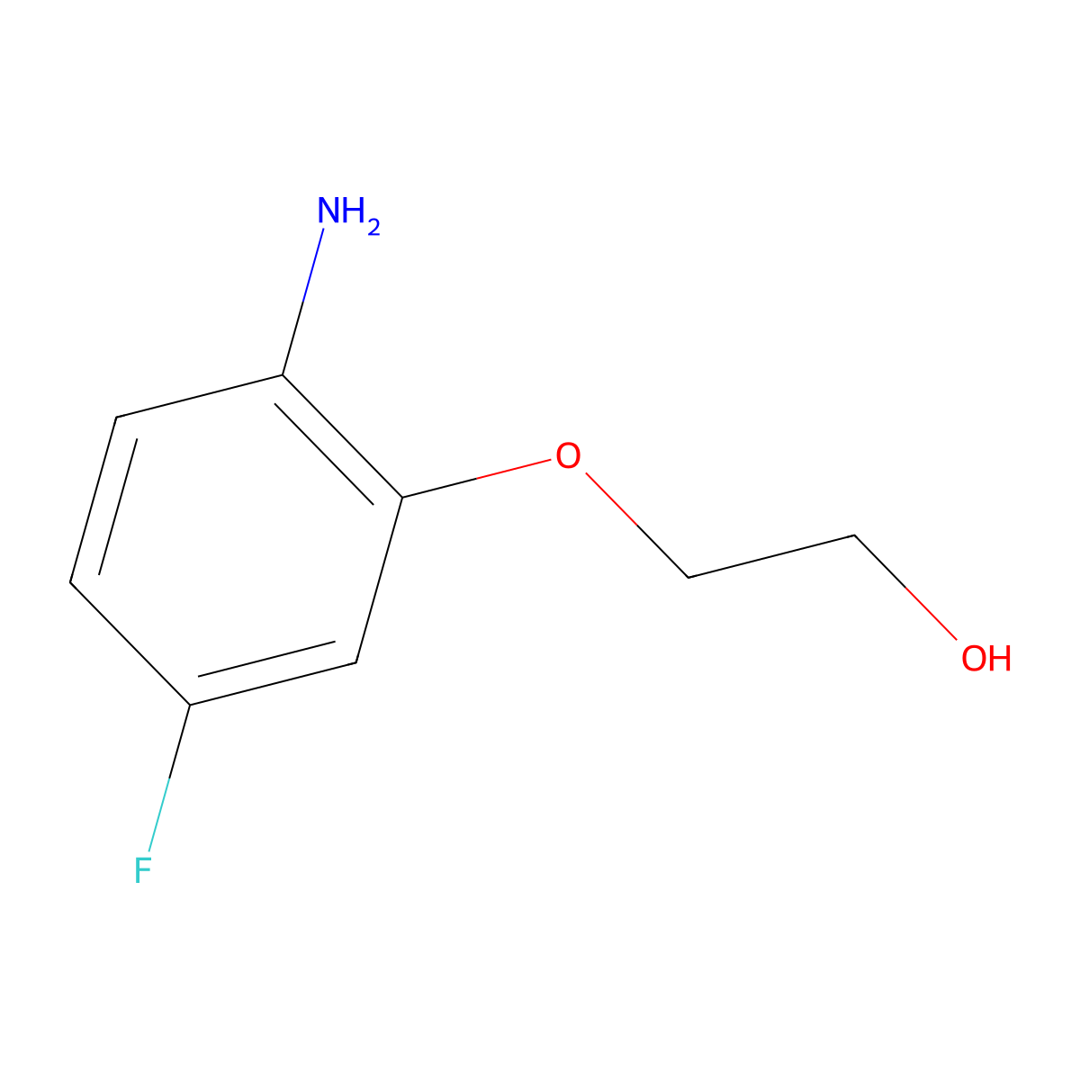 2-(2-Amino-5-fluorophenoxy)ethan-1-ol molecular structure, CAS 1021022-66-1
