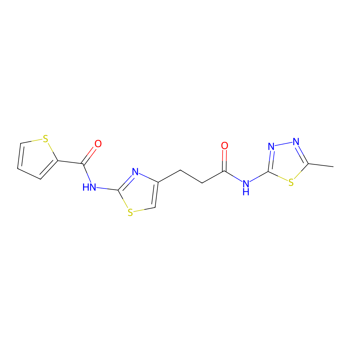 N-(4-(3-((5-methyl-1,3,4-thiadiazol-2-yl)amino)-3-oxopropyl)thiazol-2-yl)thiophene-2-carboxamide molecular structure, CAS 1021022-78-5
