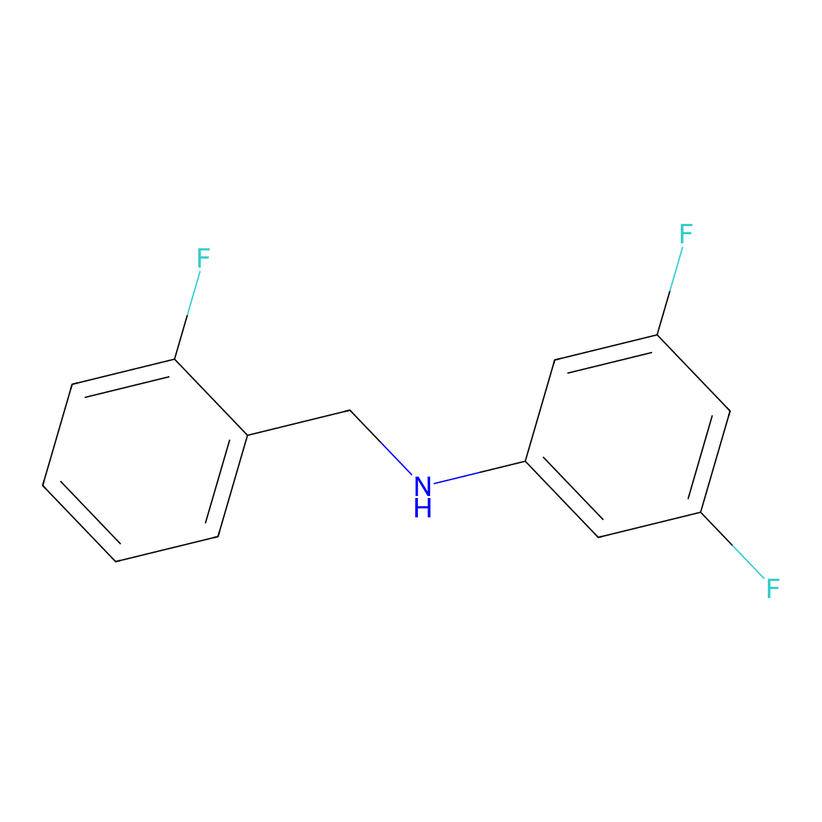 3,5-Difluoro-N-(2-fluorobenzyl)aniline molecular structure, CAS 1021023-11-9