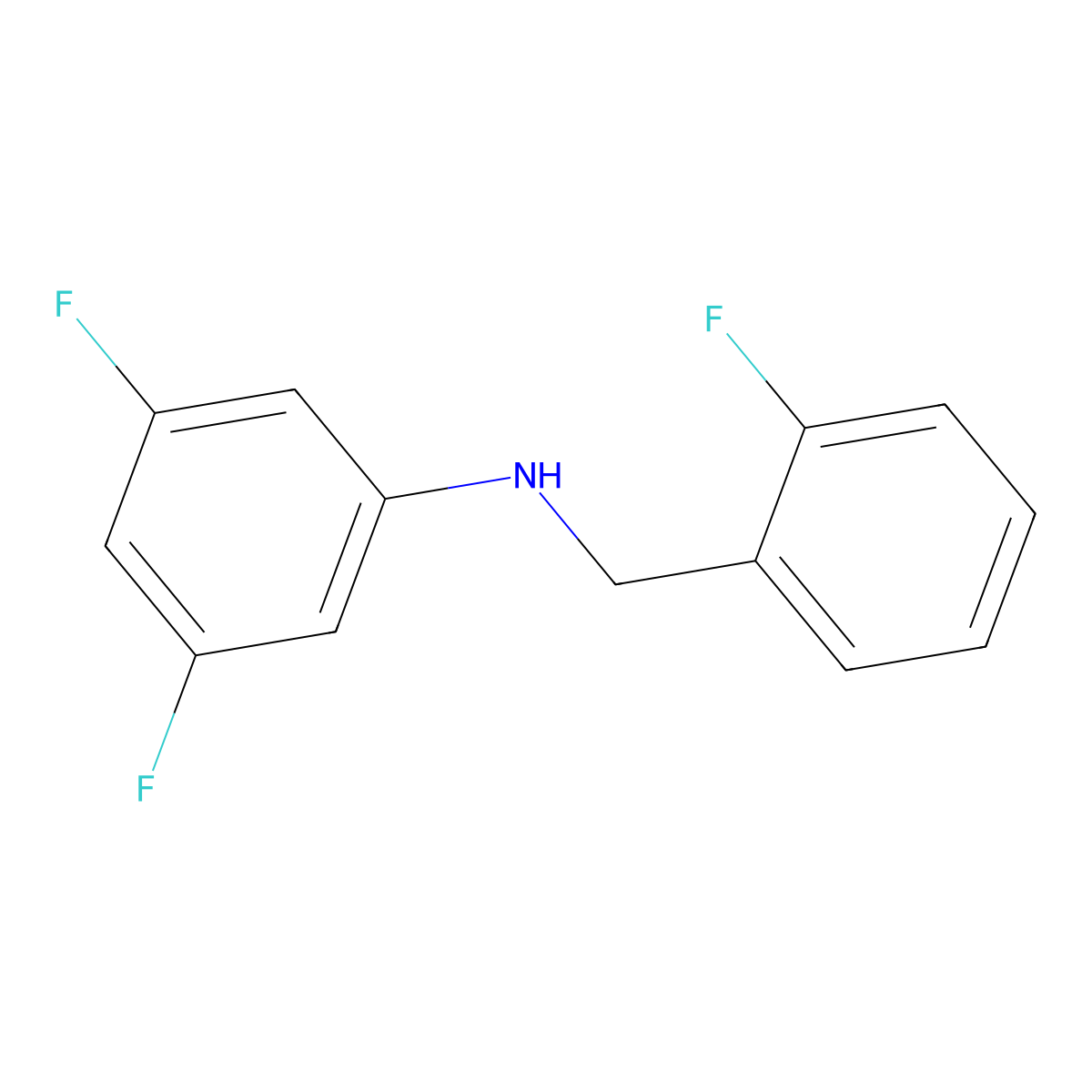 3,5-Difluoro-N-(2-fluorobenzyl)aniline molecular structure, CAS 1021023-11-9