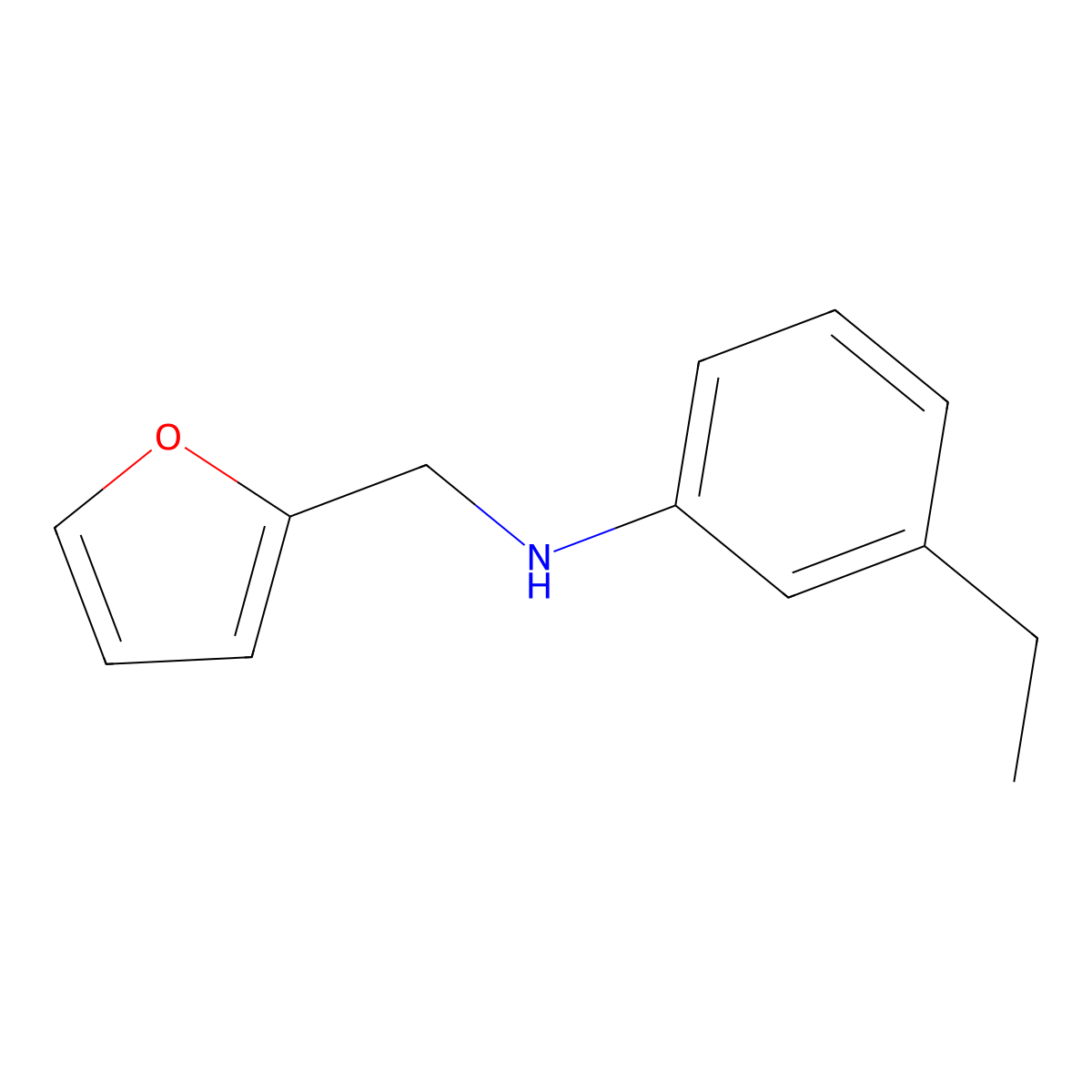 3-ethyl-N-(furan-2-ylmethyl)aniline molecular structure, CAS 1021023-36-8