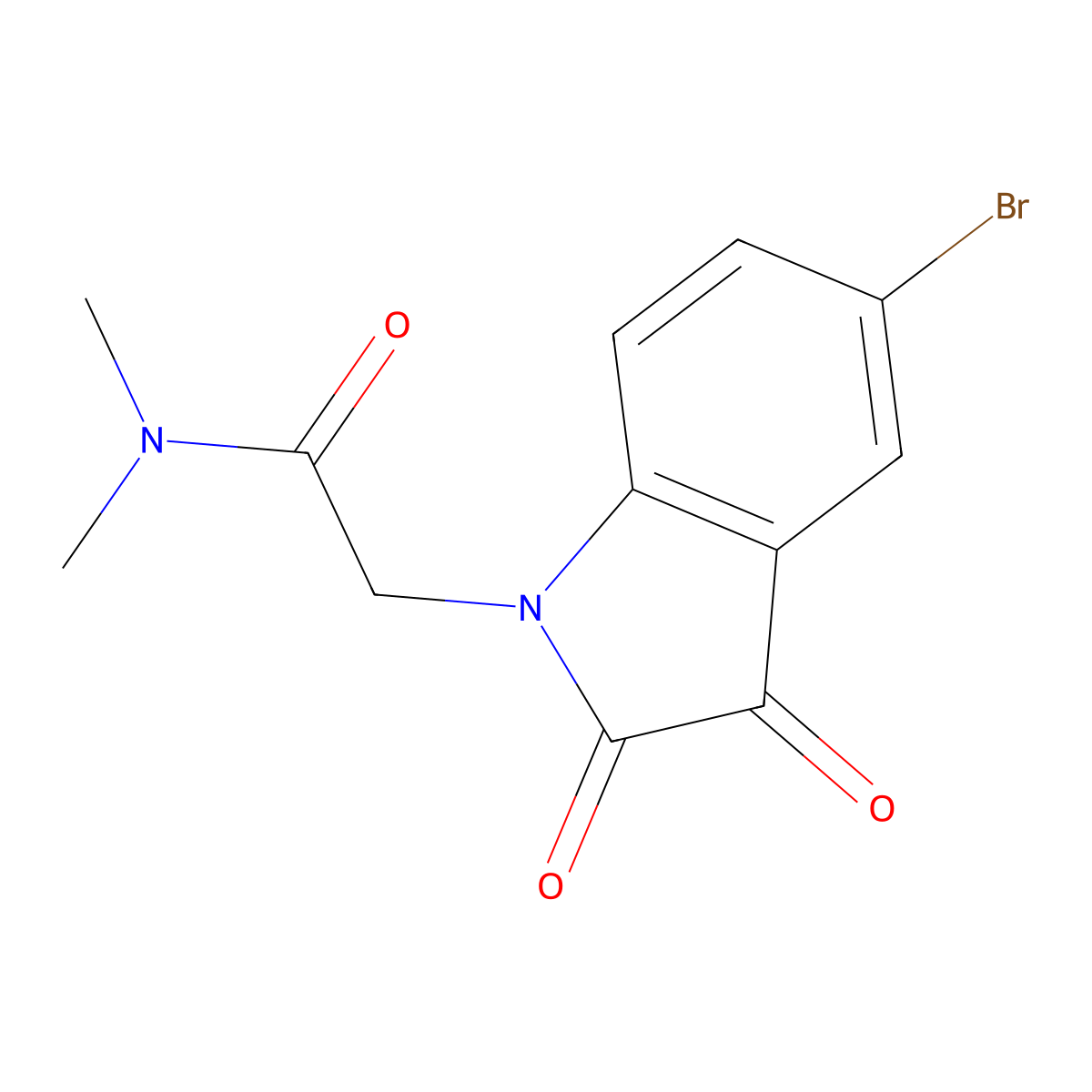 2-(5-bromo-2,3-dioxo-2,3-dihydro-1H-indol-1-yl)-N,N-dimethylacetamide molecular structure, CAS 1021023-54-0