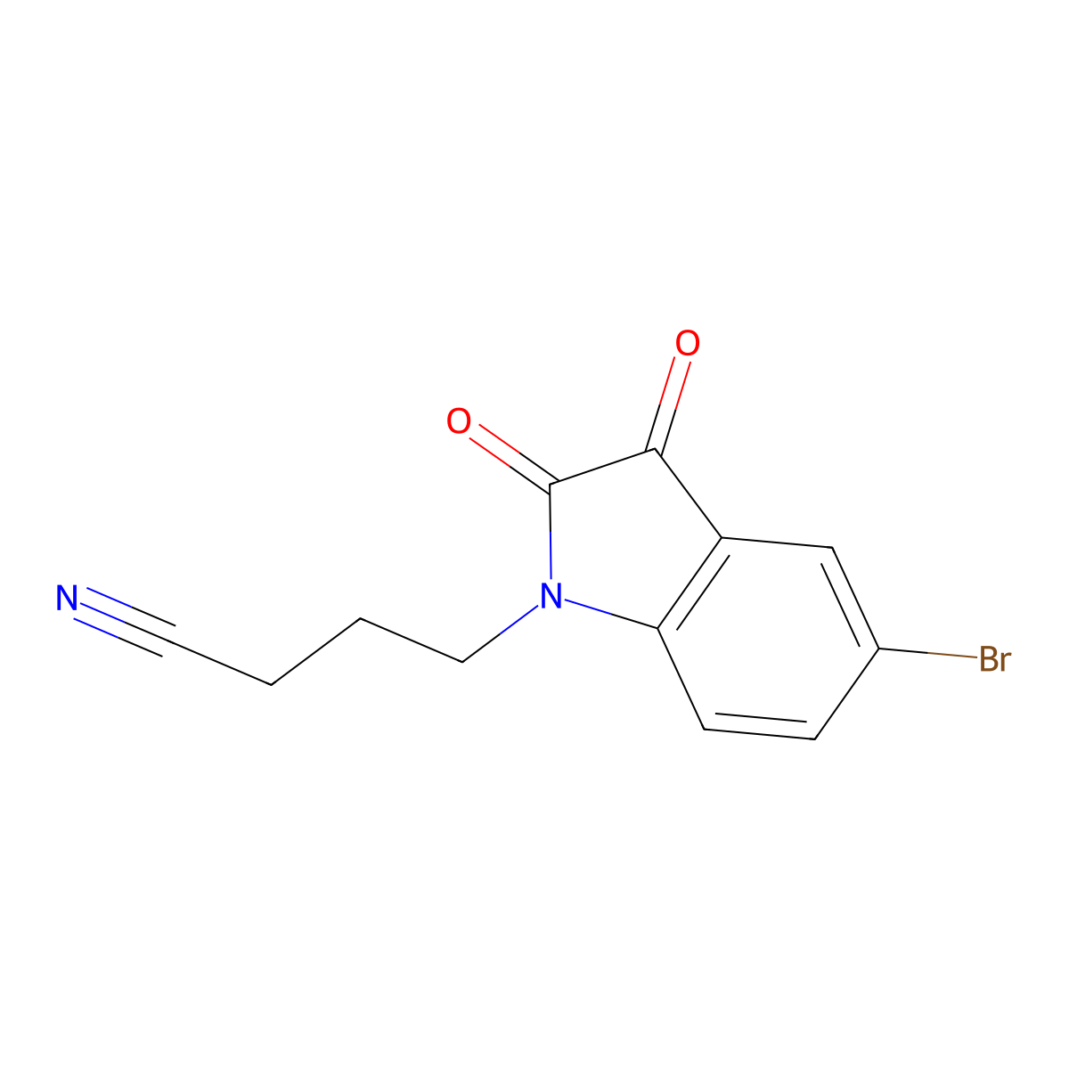 4-(5-bromo-2,3-dioxo-2,3-dihydro-1H-indol-1-yl)butanenitrile molecular structure, CAS 1021023-56-2
