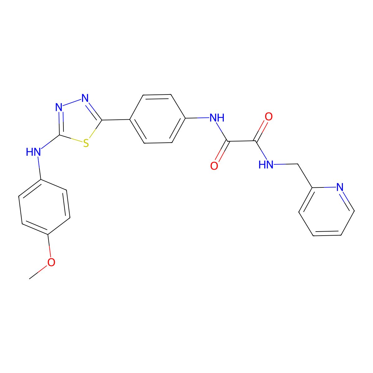 N1-(4-(5-((4-methoxyphenyl)amino)-1,3,4-thiadiazol-2-yl)phenyl)-N2-(pyridin-2-ylmethyl)oxalamide molecular structure, CAS 1021023-68-6