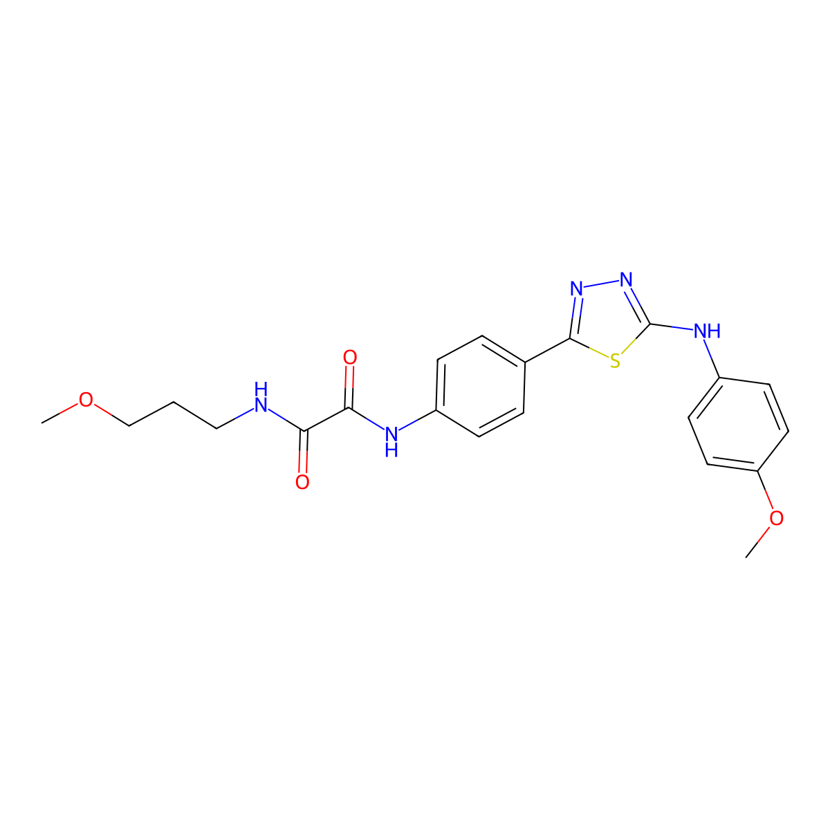 N1-(4-(5-((4-methoxyphenyl)amino)-1,3,4-thiadiazol-2-yl)phenyl)-N2-(3-methoxypropyl)oxalamide molecular structure, CAS 1021023-69-7
