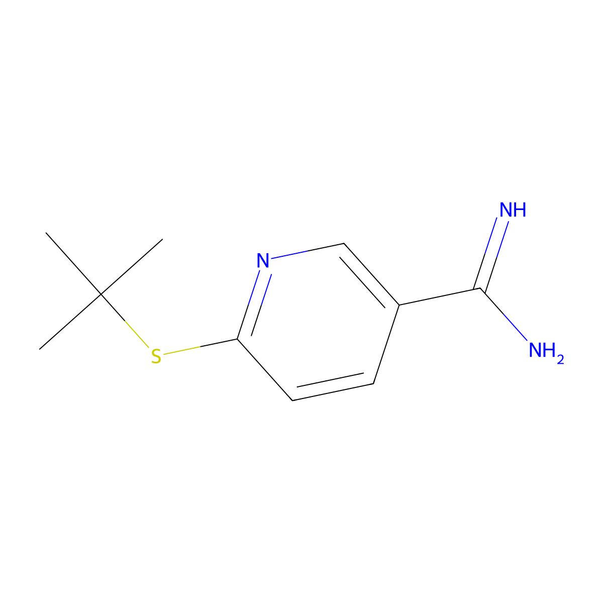 6-(Tert-butylsulfanyl)pyridine-3-carboximidamide molecular structure, CAS 1021023-98-2