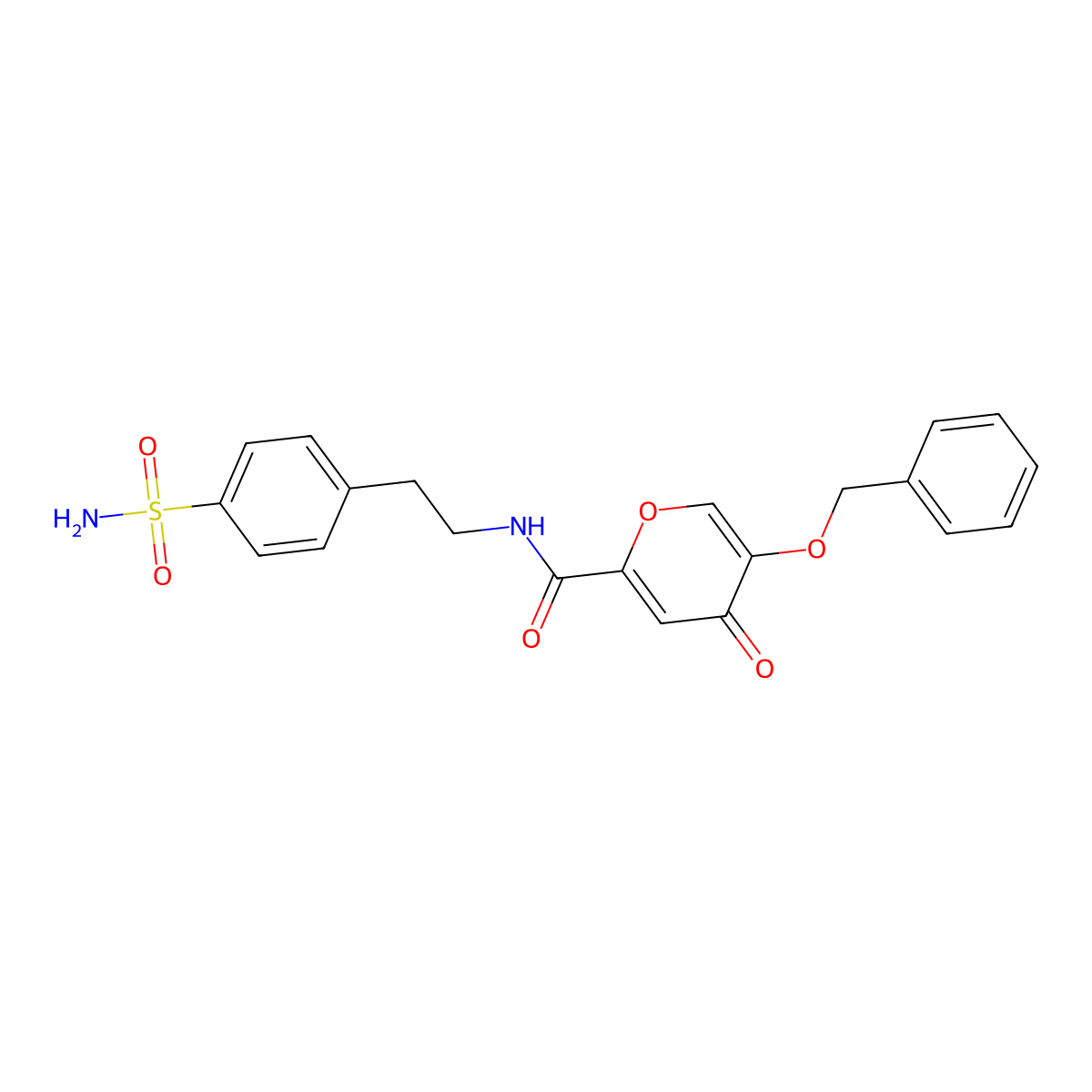 5-(benzyloxy)-4-oxo-N-(4-sulfamoylphenethyl)-4H-pyran-2-carboxamide molecular structure, CAS 1021024-10-1