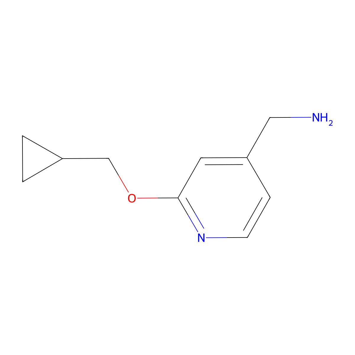 [2-(Cyclopropylmethoxy)pyridin-4-yl]methanamine molecular structure, CAS 1021024-16-7