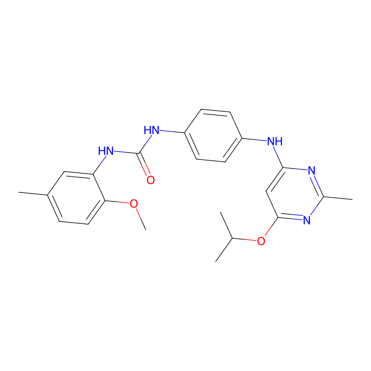 1-(4-((6-Isopropoxy-2-methylpyrimidin-4-yl)amino)phenyl)-3-(2-methoxy-5-methylphenyl)urea molecular structure, CAS 1021024-49-6