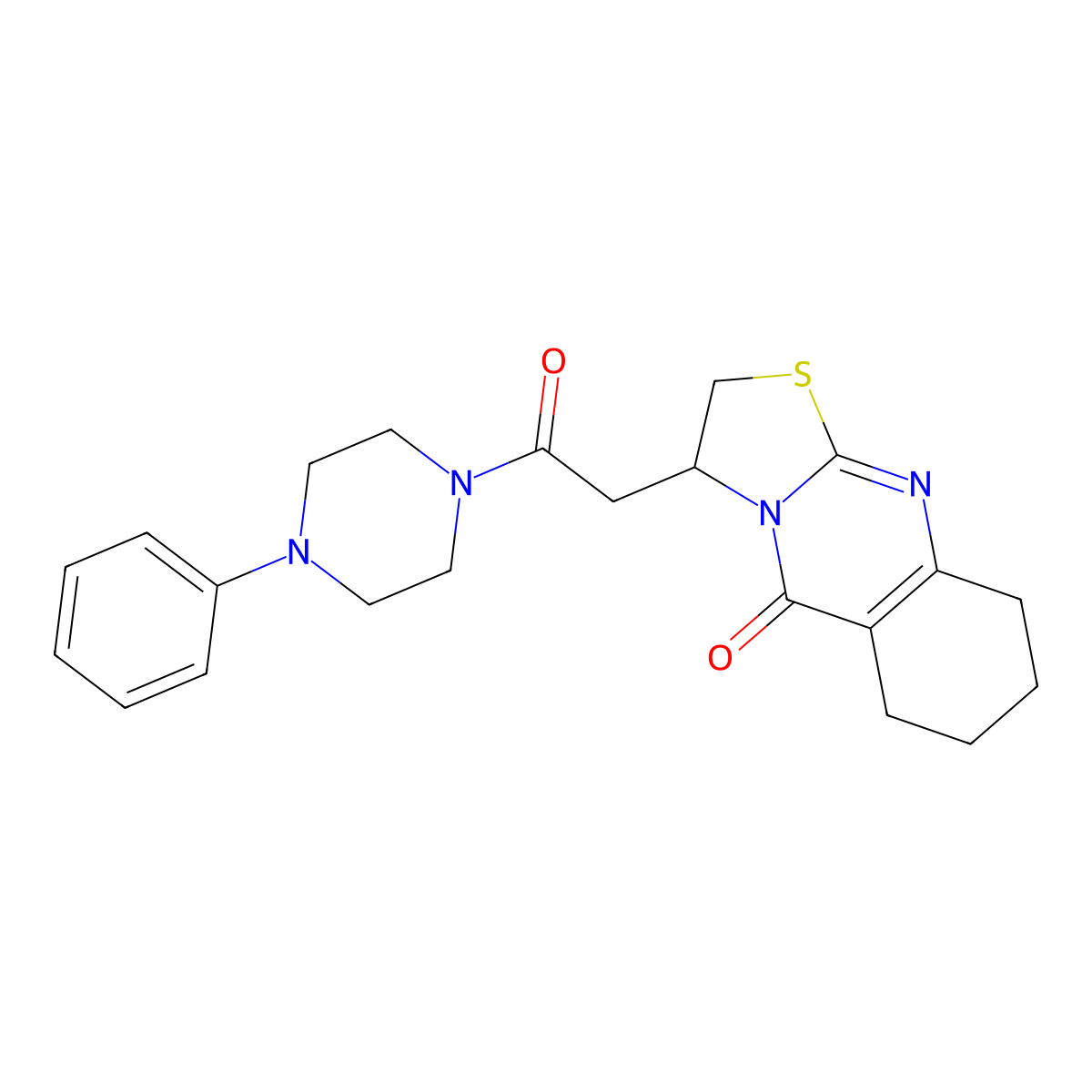 3-(2-oxo-2-(4-phenylpiperazin-1-yl)ethyl)-6,7,8,9-tetrahydro-2H-thiazolo[2,3-b]quinazolin-5(3H)-one molecular structure, CAS 1021024-64-5