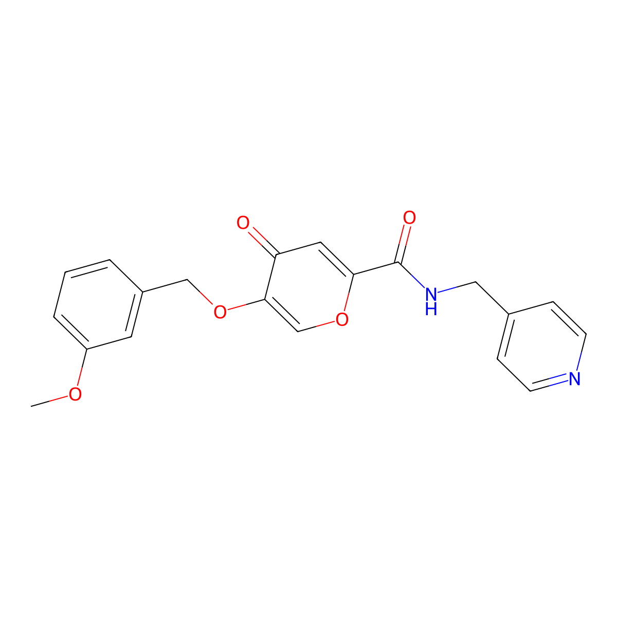 5-((3-methoxybenzyl)oxy)-4-oxo-N-(pyridin-4-ylmethyl)-4H-pyran-2-carboxamide molecular structure, CAS 1021024-68-9