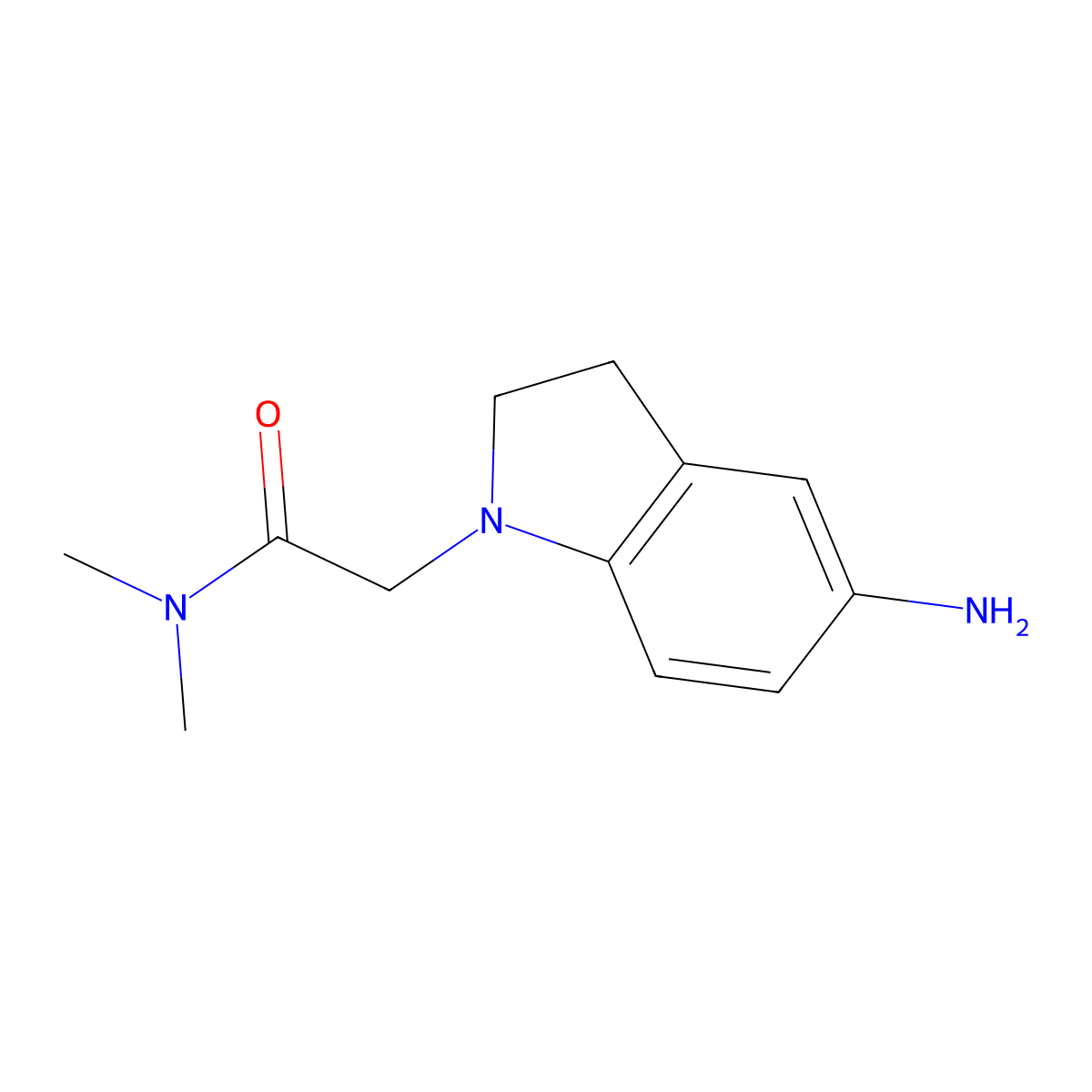 2-(5-amino-2,3-dihydro-1H-indol-1-yl)-N,N-dimethylacetamide molecular structure, CAS 1021025-04-6