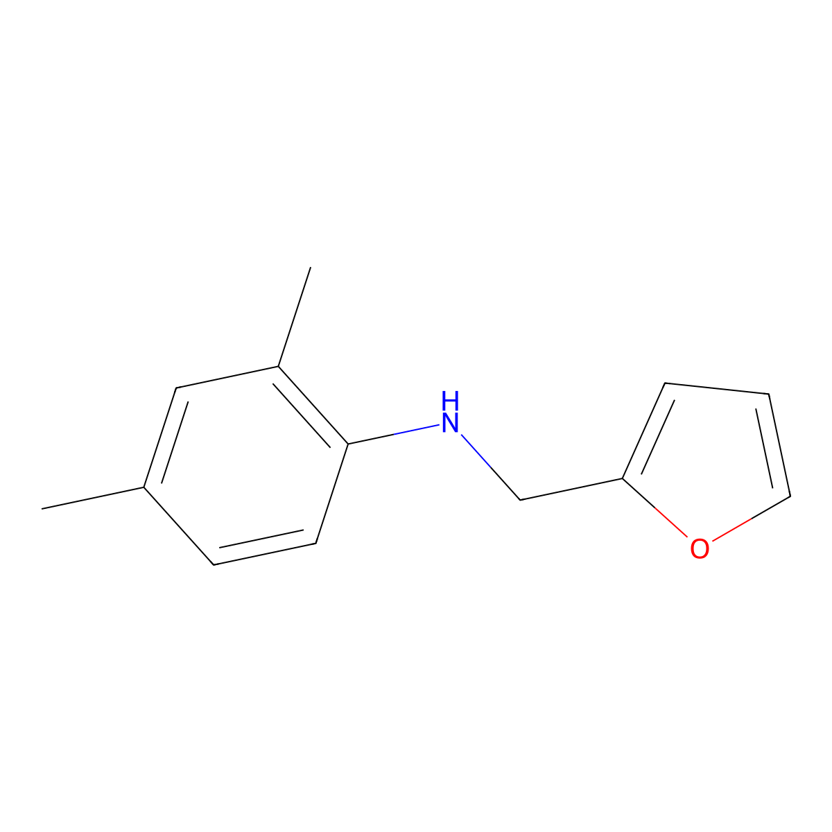 N-(furan-2-ylmethyl)-2,4-dimethylaniline molecular structure, CAS 1021025-61-5