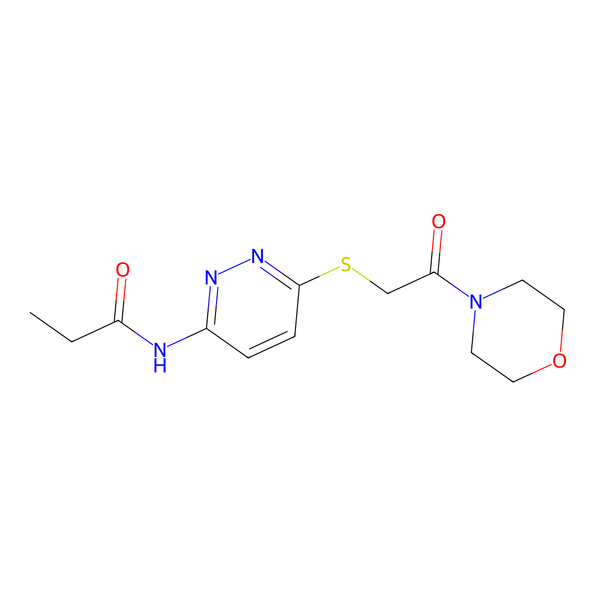 N-(6-((2-morpholino-2-oxoethyl)thio)pyridazin-3-yl)propionamide molecular structure, CAS 1021026-07-2