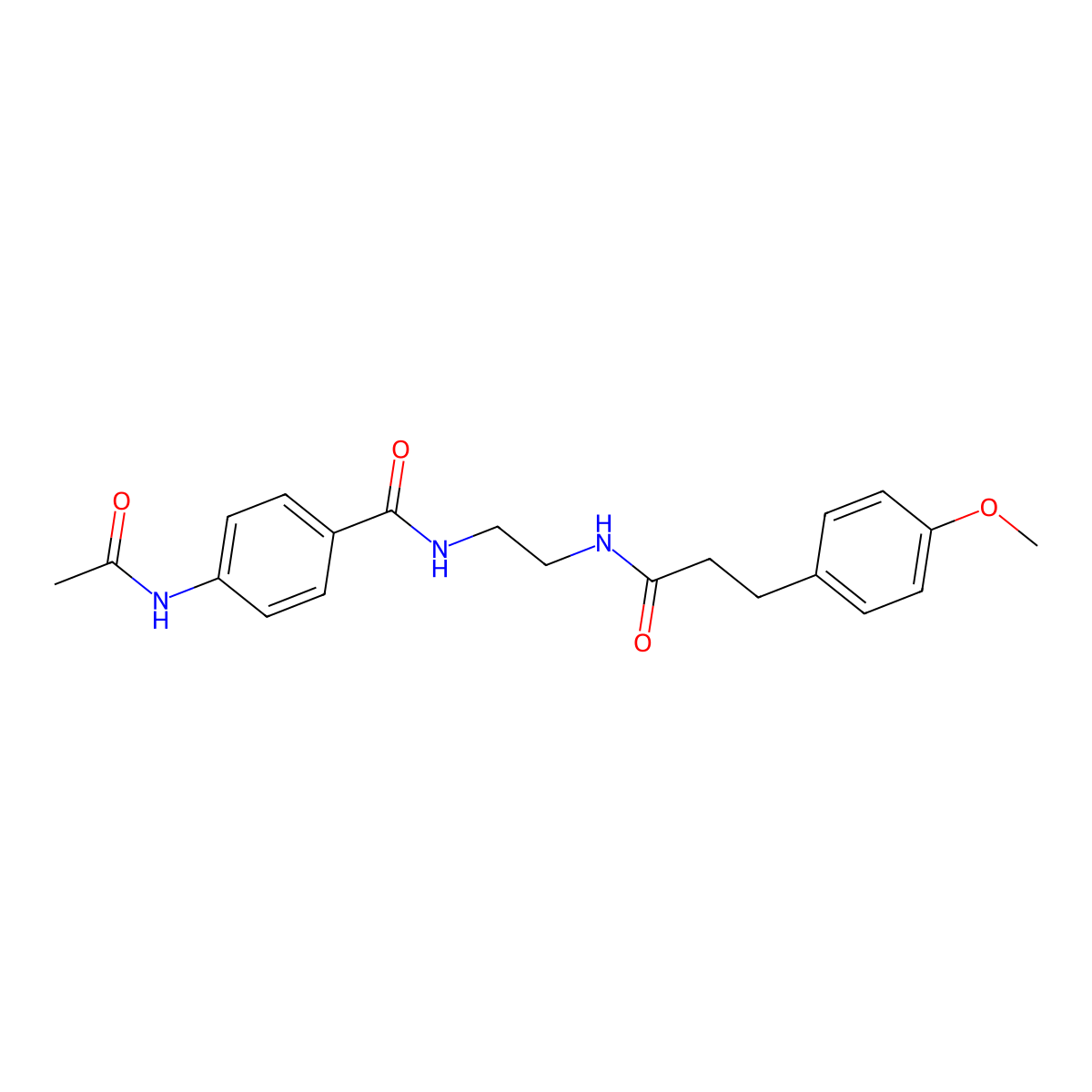 4-acetamido-N-(2-(3-(4-methoxyphenyl)propanamido)ethyl)benzamide molecular structure, CAS 1021026-87-8