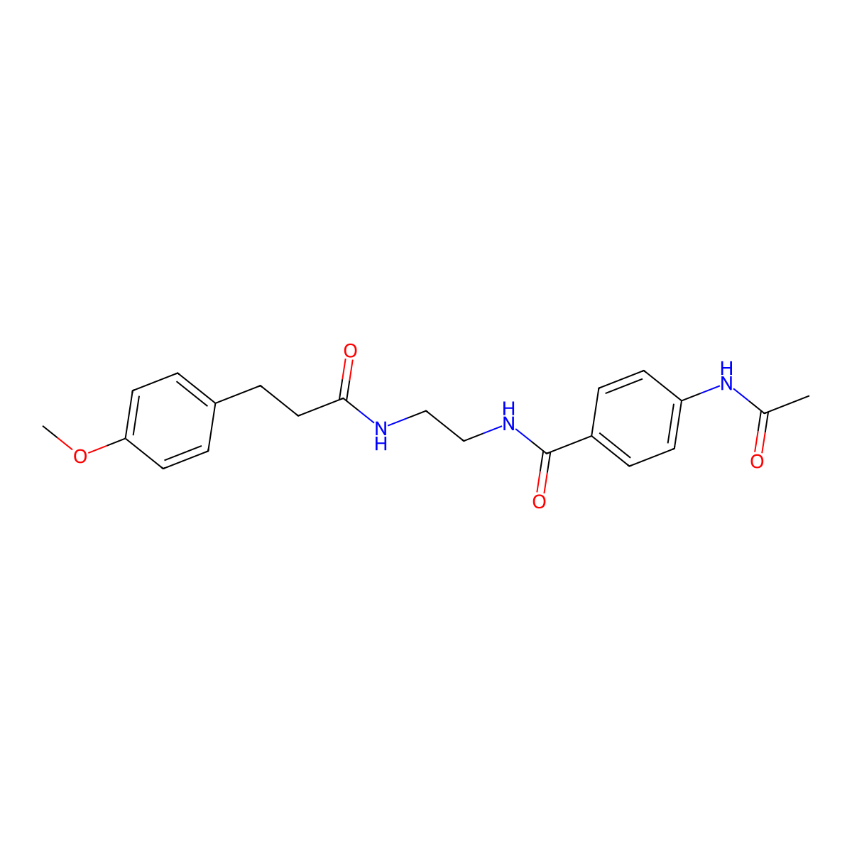 4-acetamido-N-(2-(3-(4-methoxyphenyl)propanamido)ethyl)benzamide molecular structure, CAS 1021026-87-8