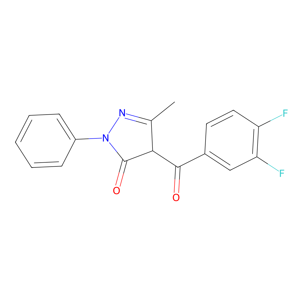 4-(3,4-difluorobenzoyl)-3-methyl-1-phenyl-1H-pyrazol-5(4H)-one molecular structure, CAS 1021026-93-6