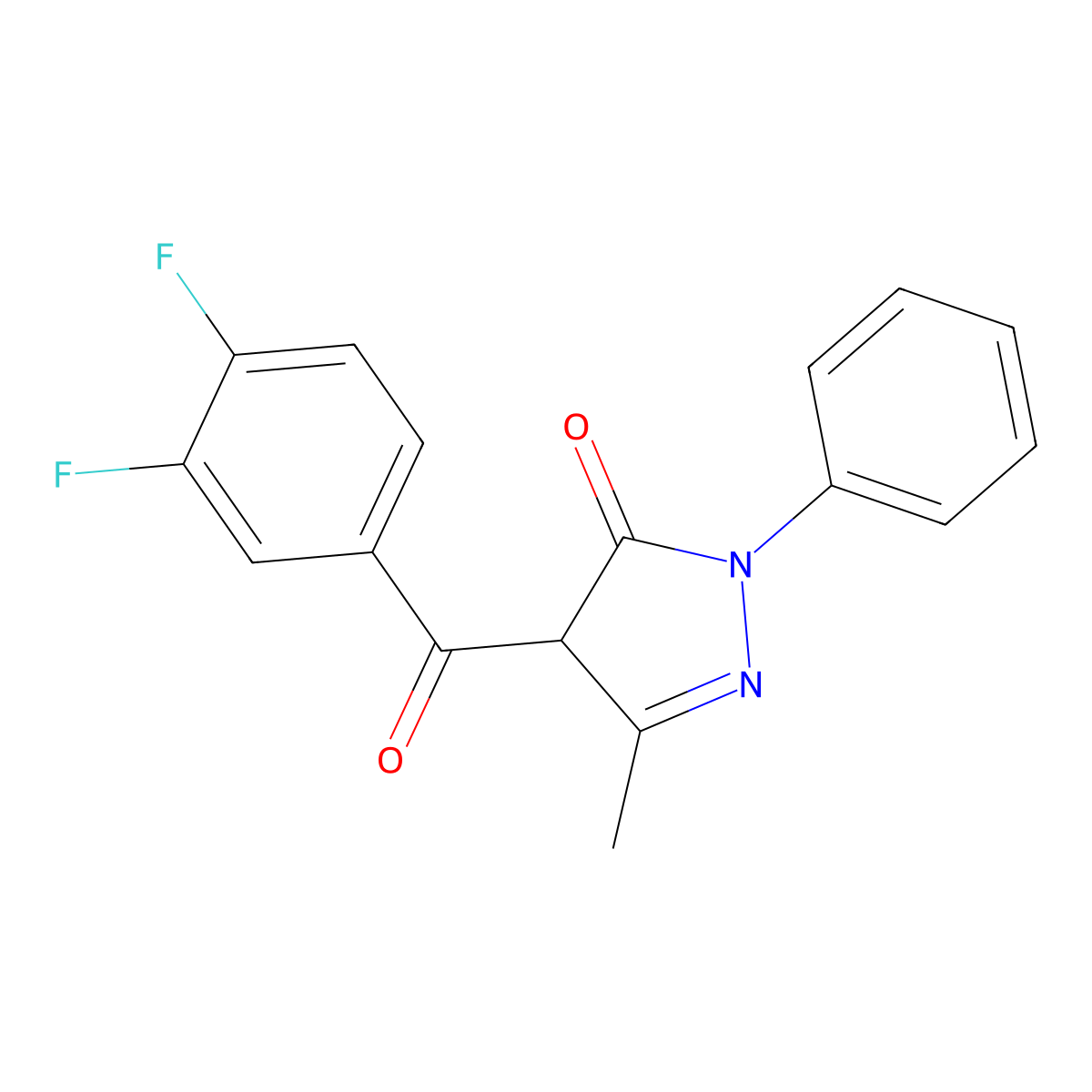 4-(3,4-difluorobenzoyl)-3-methyl-1-phenyl-1H-pyrazol-5(4H)-one molecular structure, CAS 1021026-93-6