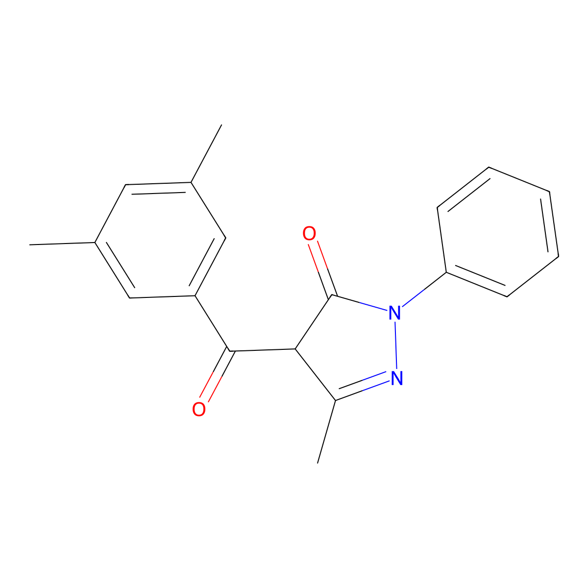 4-(3,5-dimethylbenzoyl)-3-methyl-1-phenyl-1H-pyrazol-5(4H)-one molecular structure, CAS 1021026-94-7