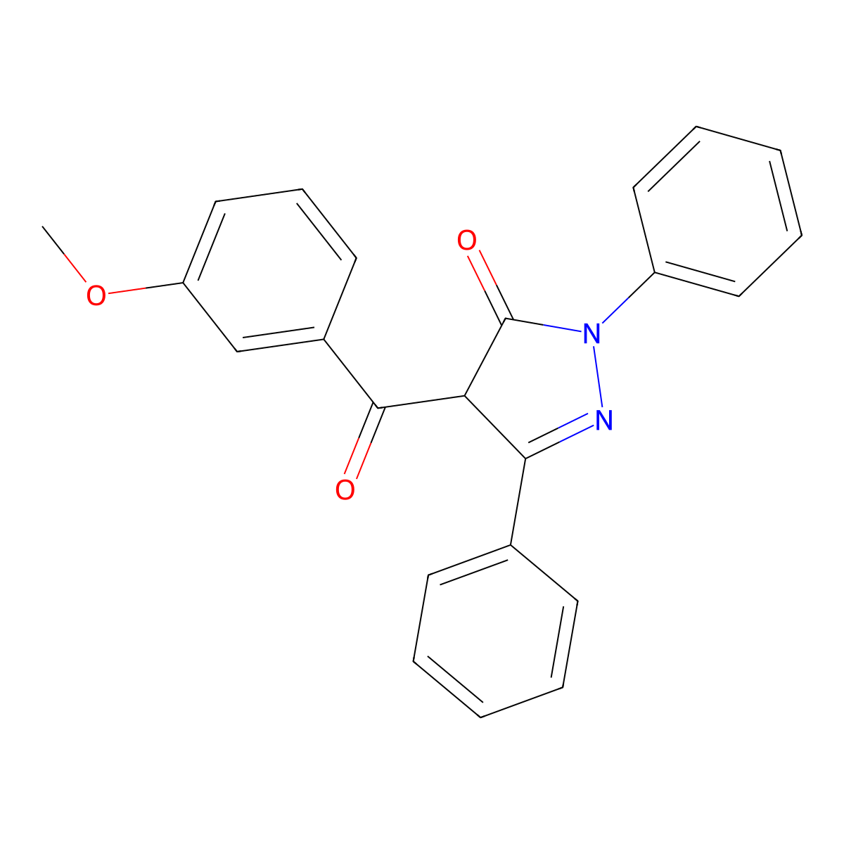 4-(3-methoxybenzoyl)-1,3-diphenyl-1H-pyrazol-5(4H)-one molecular structure, CAS 1021026-98-1