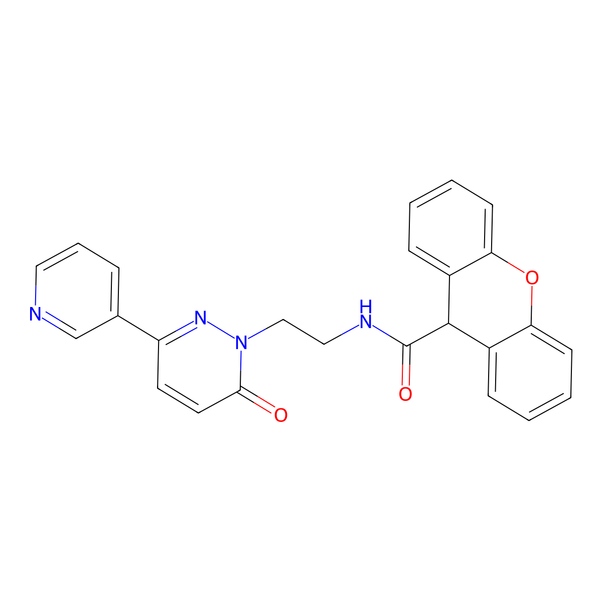 N-(2-(6-oxo-3-(pyridin-3-yl)pyridazin-1(6H)-yl)ethyl)-9H-xanthene-9-carboxamide molecular structure, CAS 1021027-14-4