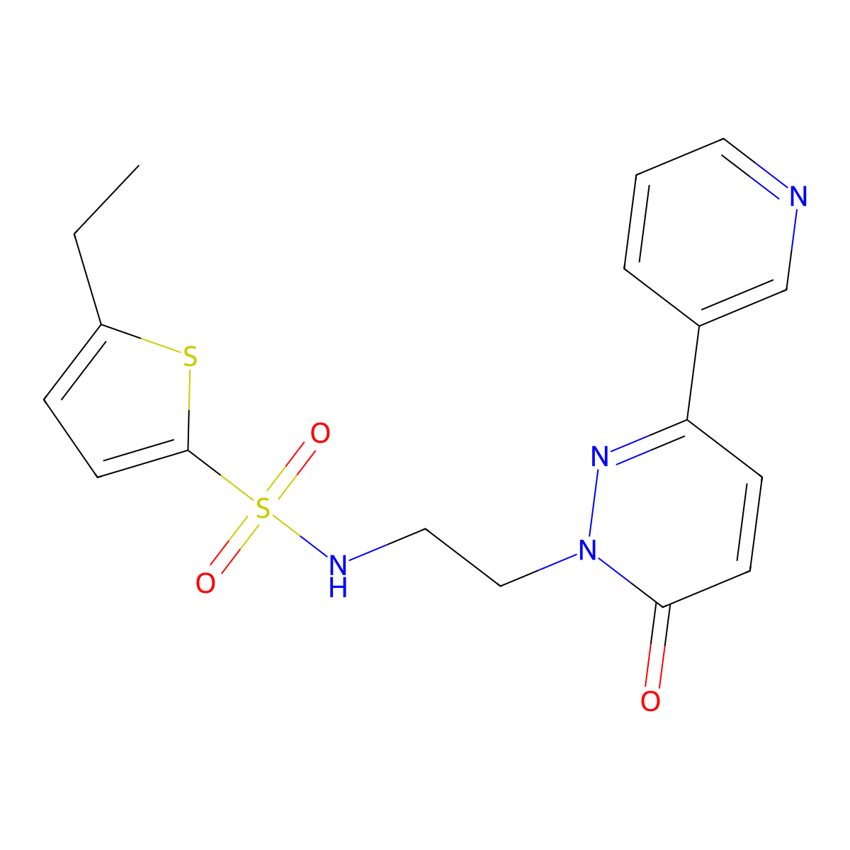 5-ethyl-N-(2-(6-oxo-3-(pyridin-3-yl)pyridazin-1(6H)-yl)ethyl)thiophene-2-sulfonamide molecular structure, CAS 1021027-20-2