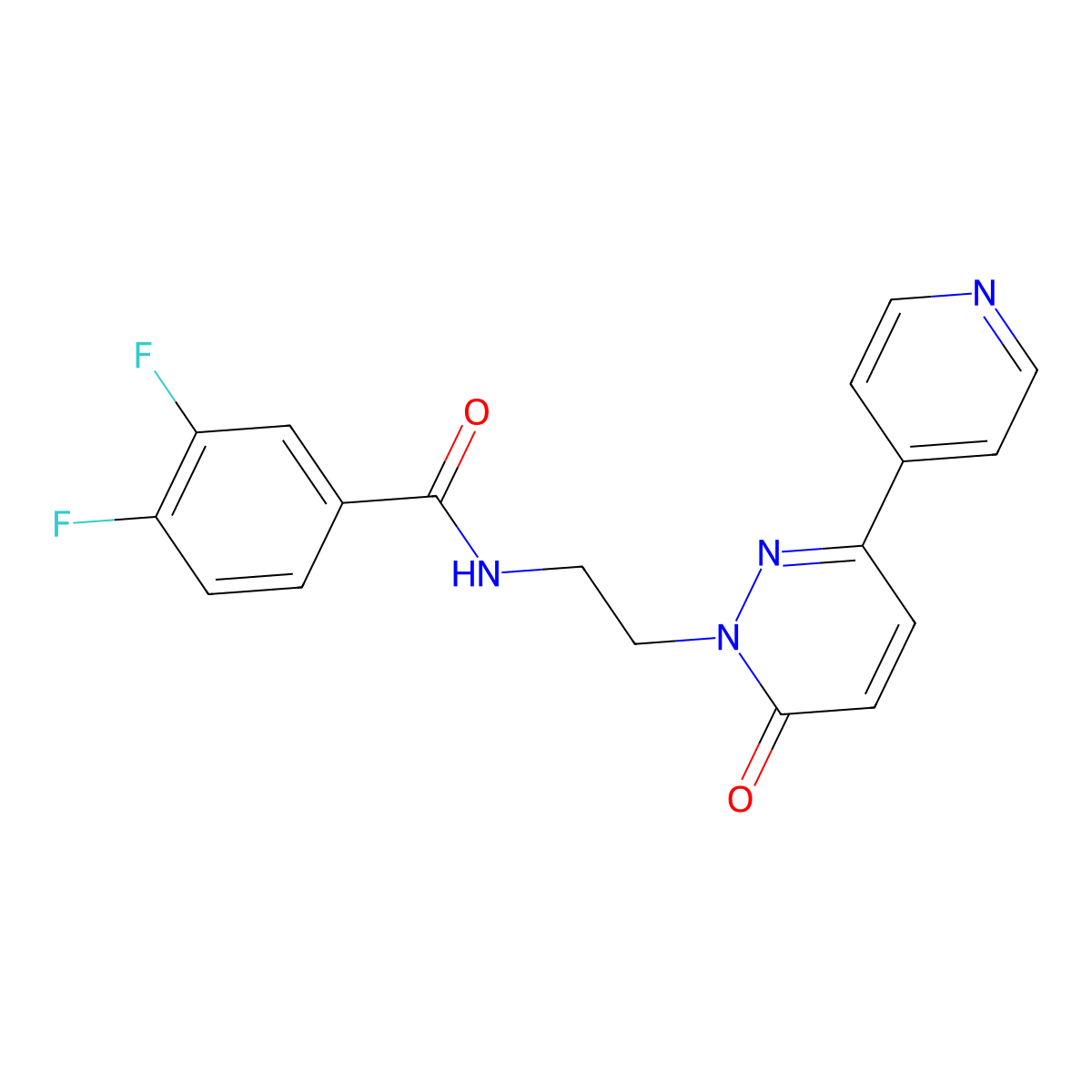 3,4-difluoro-N-(2-(6-oxo-3-(pyridin-4-yl)pyridazin-1(6H)-yl)ethyl)benzamide molecular structure, CAS 1021027-28-0
